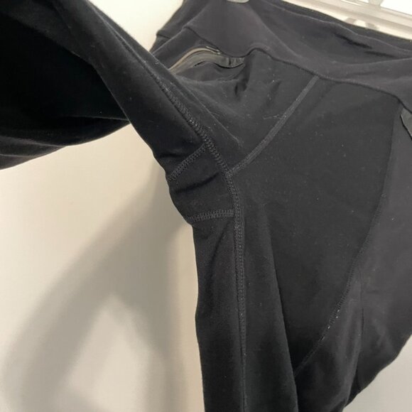 ATHLETA Luxe Ponte Legging Black Vegan Leather Colorblock Zipper Moto Leggings L - Picture 7 of 16